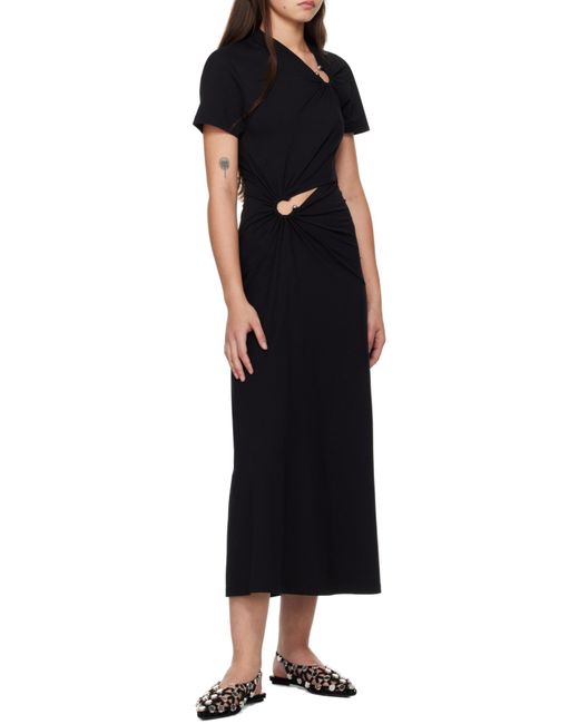 Rabanne Black Jersey Long Piercing Dress