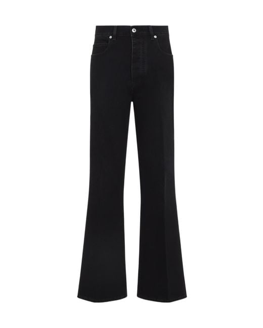 Bottega Veneta Black Logo Patch Flared Leg Jeans
