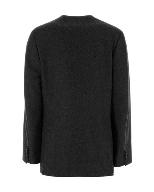 Jil Sander Black Single-Breasted V-Neck Blazer