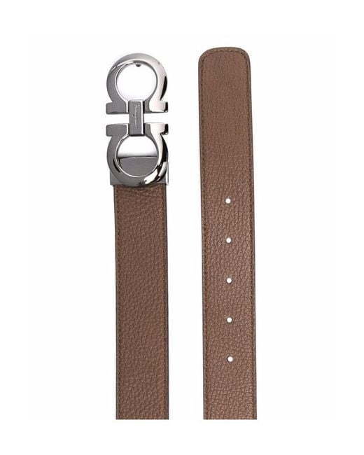 Ferragamo White Logo Leather Belt for men