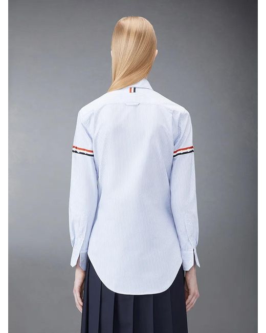 Thom Browne White 4-Bar Striped Shirt