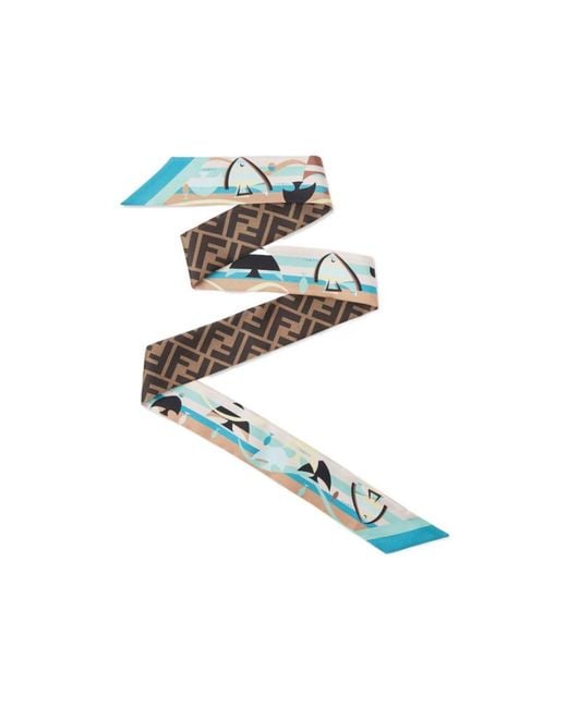 Fendi White Wrappy Printed Scarf