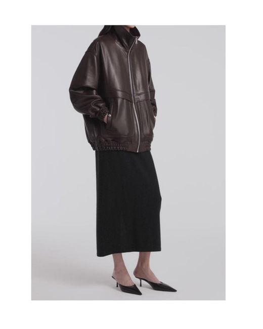 Nour Hammour Black Long-Sleeved Leather Jacket
