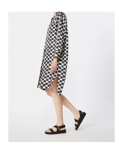 Max Mara White Pure Silk Twill Kaftan