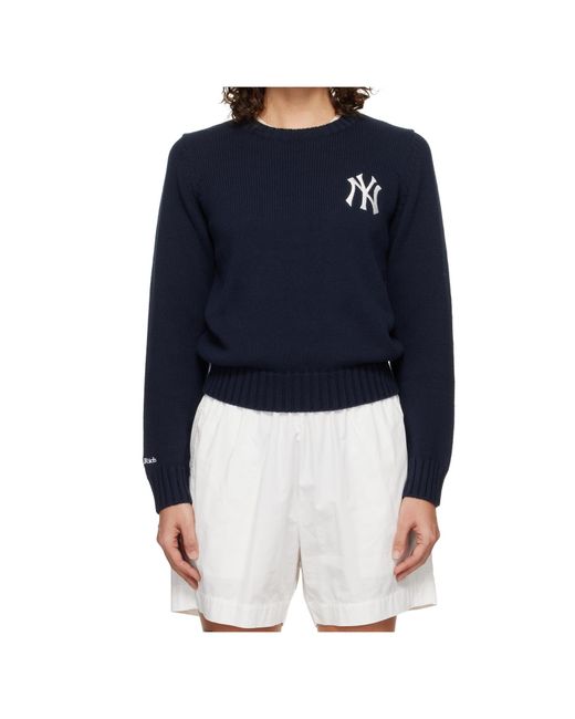 Sporty & Rich Blue Crew Neck Knit Sweater