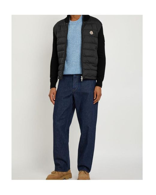 Moncler Black Quilted Cotton And Shell Jacket for men