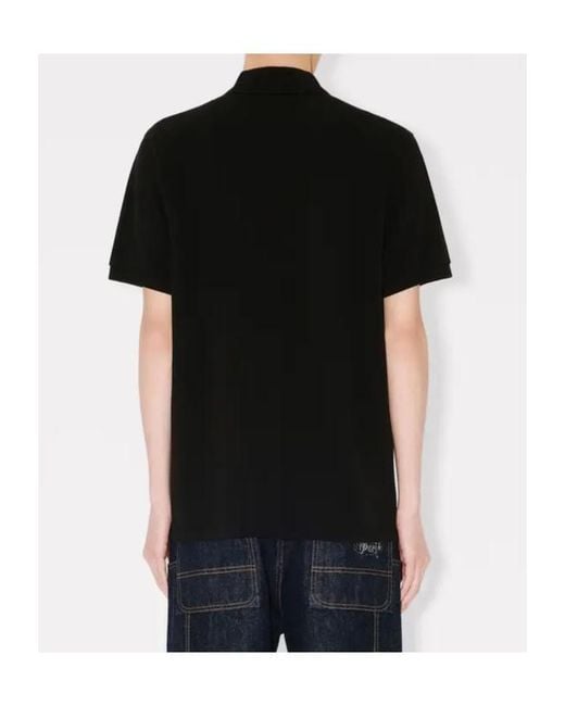 KENZO Black Winter Holidays Embroidered Slim Polo Shirt for men