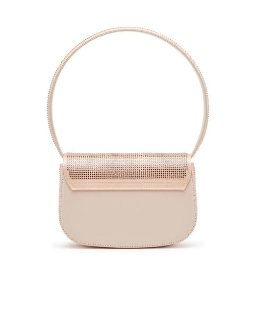 DIESEL White 1Dr Embellished Leather Shoulder Bag