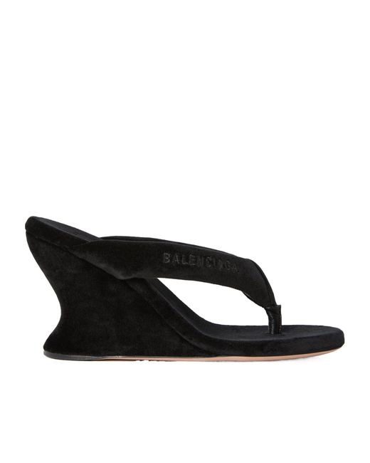 Balenciaga Black Thong Flip-Flop Sandals