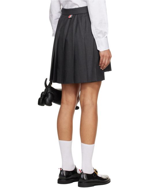 Thom Browne Blue Pleated Mini Skirt