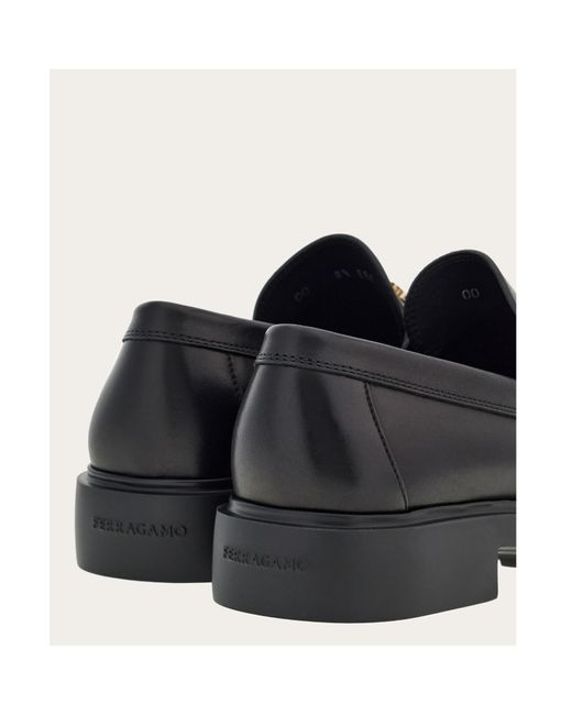 Ferragamo Black Ferragamo Gancini-Plaque Slip-On Loafers for men