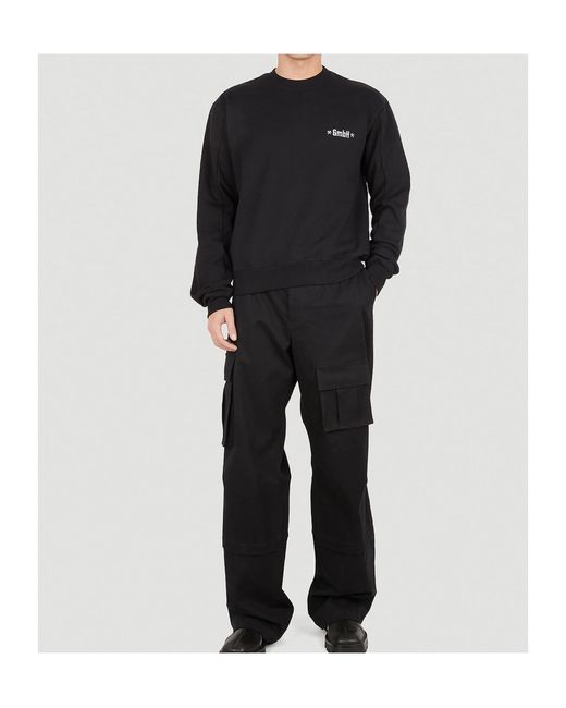 GmbH Black Screen Print Sweatshirt for men