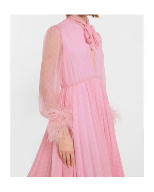 Gucci Pink Printed Silk Chiffon Dress