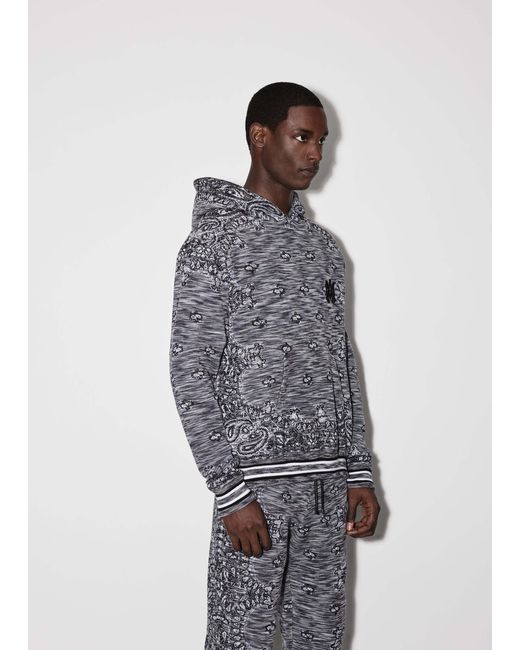 Amiri Gray Logo-Patch Pullover Hoodie for men