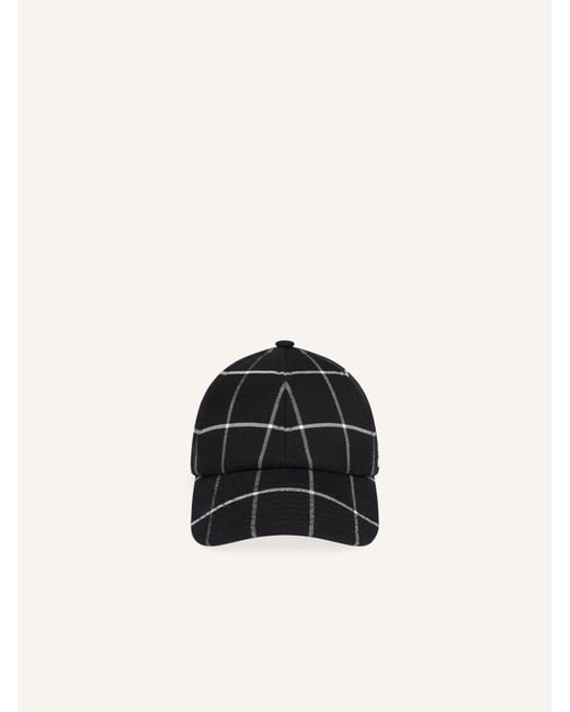 Courreges Black Signature Check Cap for men