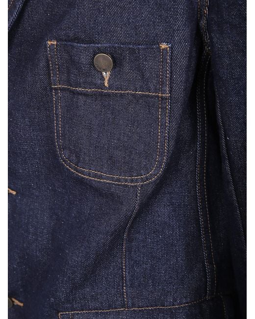 Uma Wang Blue Long-Sleeved Denim Jacket for men