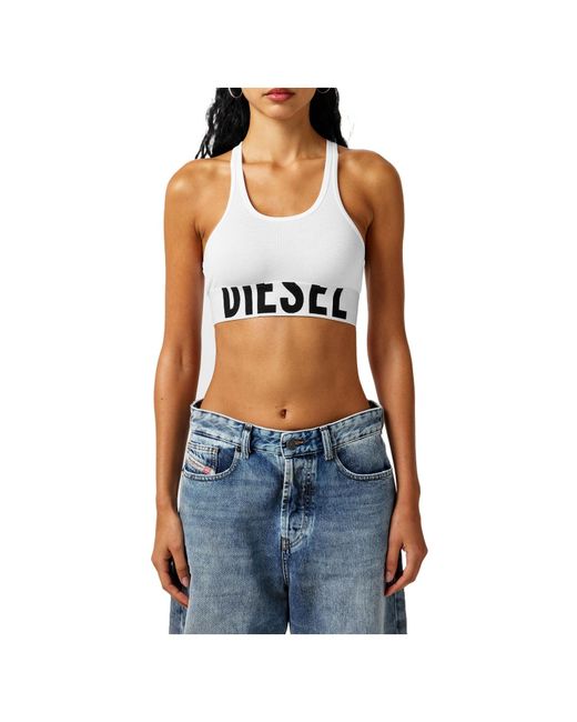DIESEL White Slim-Strap Top