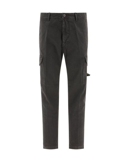 Stone Island Gray Compass-Badge Cargo Trousers for men