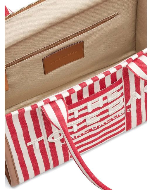 Marc Jacobs Red The Stripe Large Tote Bag