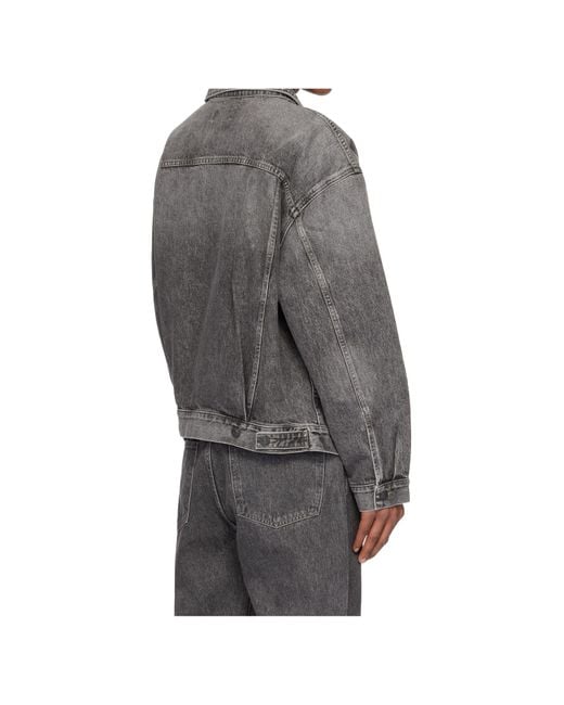 Agolde Gray Button Denim Jacket for men