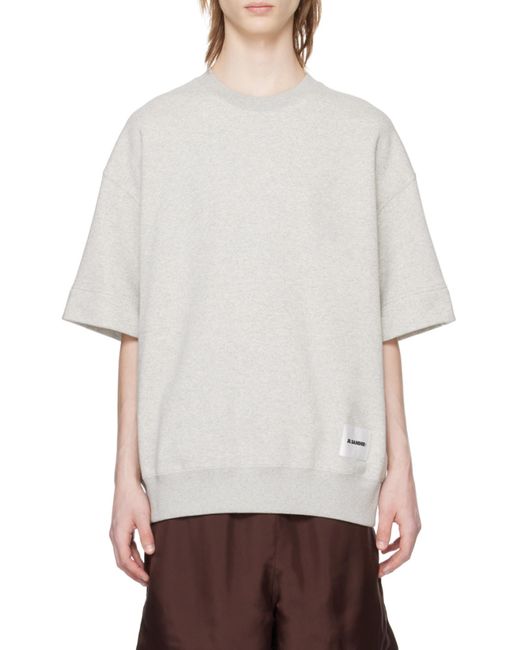 Jil Sander Gray Logo Patch Short-Sleeved T-Shirt for men