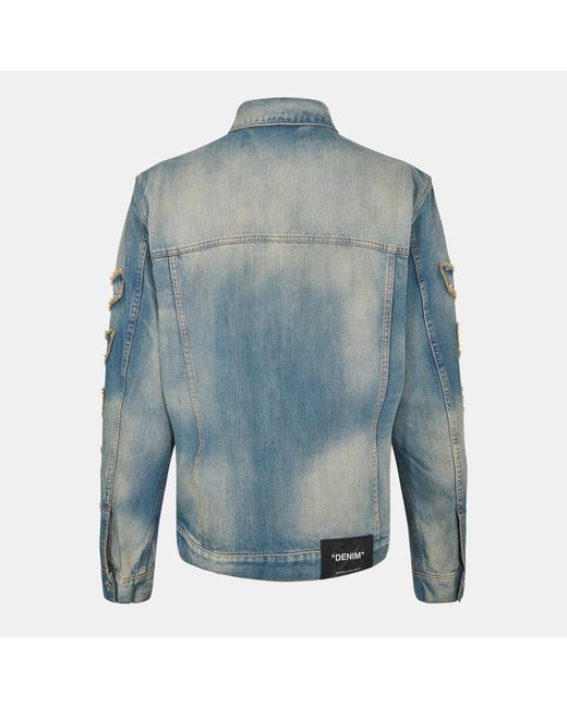 Off-White c/o Virgil Abloh Blue Casual And Versatile Denim Jacket for men