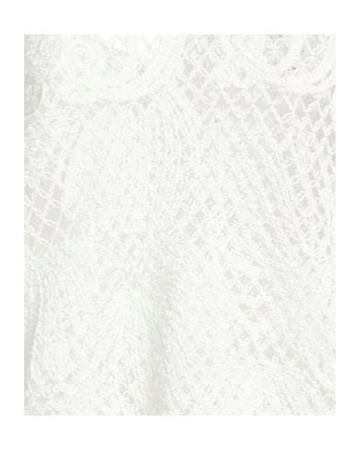 Max Mara White Solid-Colored Thin Knitted Sweater