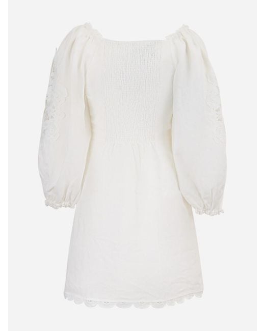 Farm Rio White Embroidered Mini Dress