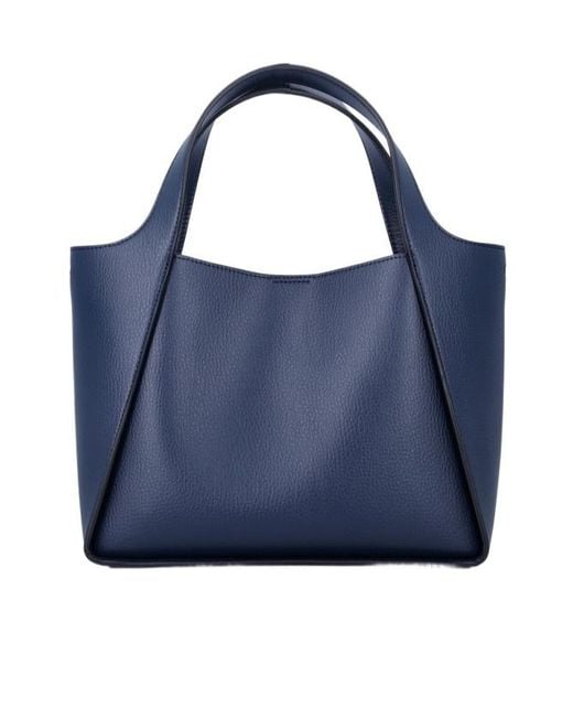 Stella McCartney Blue Logo Studded Top Handle Bag
