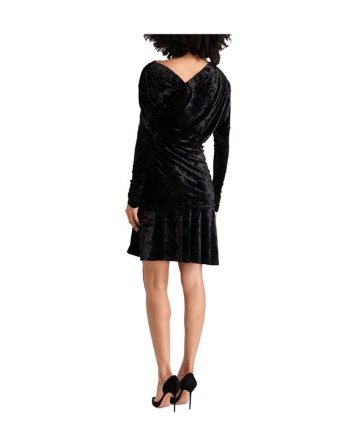 Ganni Black Minimalist Velvet Dress