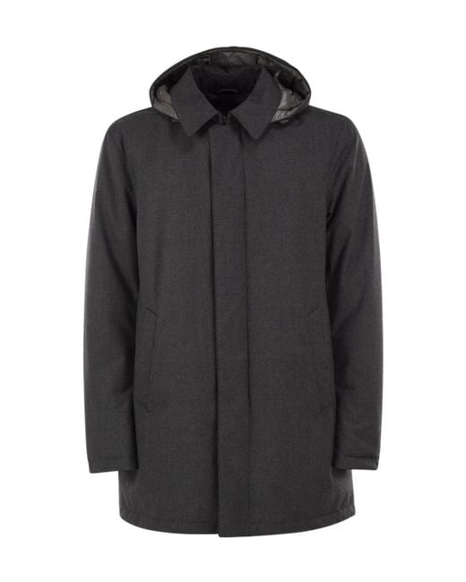 Herno Black Long-Sleeved Down Jacket for men