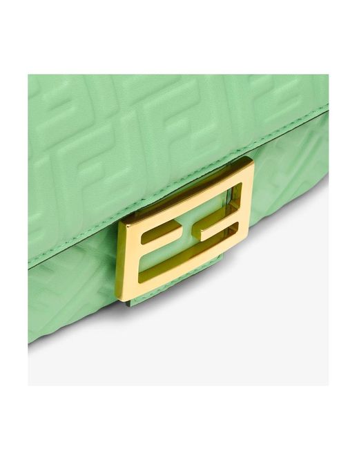 Fendi Green Ff Motif Chained Shoulder Bag