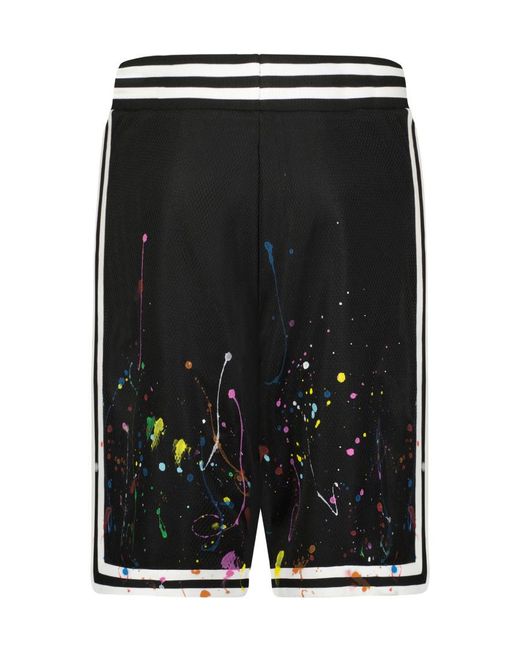 Haculla Black Painted Basketball Shorts for men