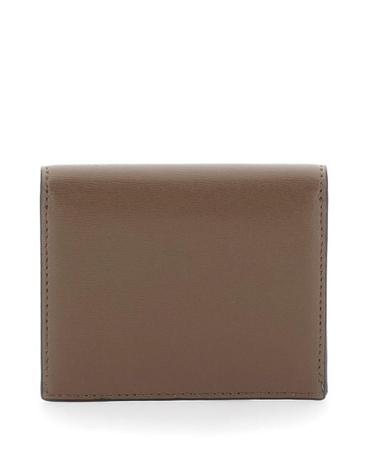 Totême Brown T-Lock Leather Wallet