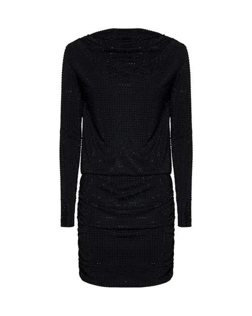 Versace Jeans Black Couture Draped Back Mini Dress