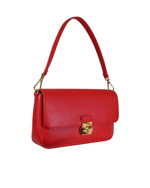 Coccinelle Red C-Me Lock Large Shoulder Bag