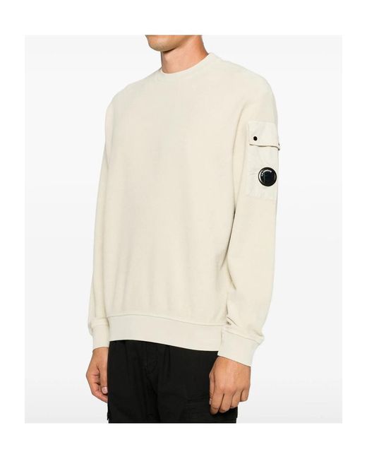 C P Company White Long-Sleeve Sweatshirt for men