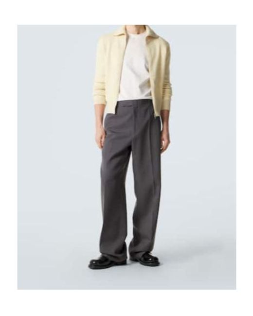 Jil Sander Natural Wool-Blend Zip-Up Sweater for men