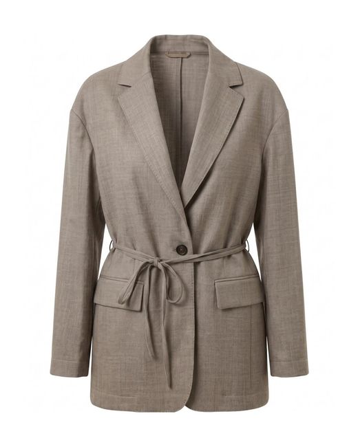Brunello Cucinelli Brown Long-Sleeve Blazer