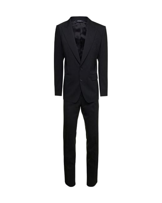 Dolce & Gabbana Black Single Breasted Two-Piece Suit for men