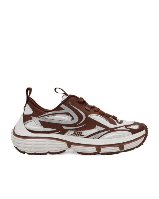 Steve Madden Brown Color-Block Retro Sneakers
