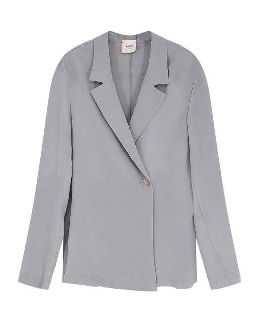 Alysi Gray Single-Breasted Unlined Blazer