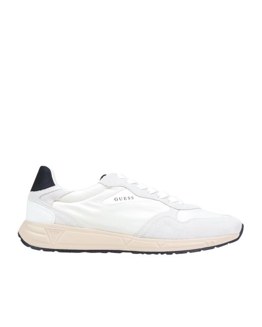 Guess White Lace-Up Sneakers for men