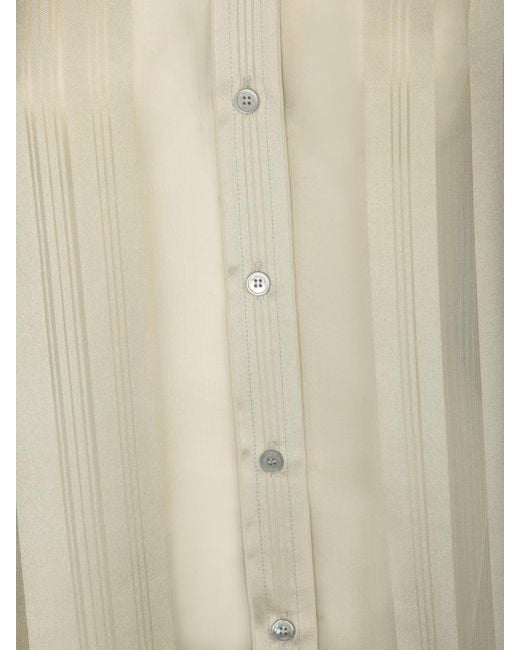 Stella McCartney Natural Oversized Sheer Striped Panelled Shirt