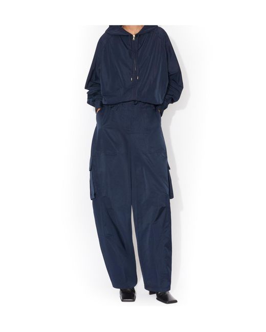 Alaïa Blue Alaïa Hooded Zip-Up Jacket