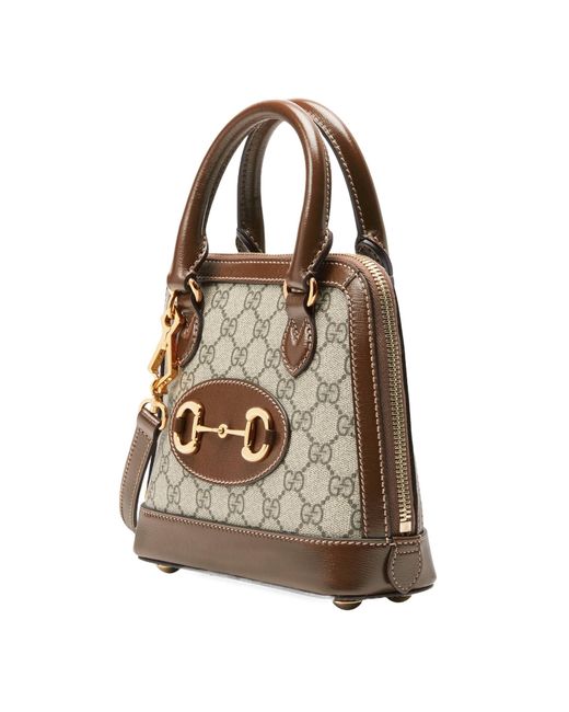 Gucci Brown Horsebit 1955 Mini Top Handle Bag