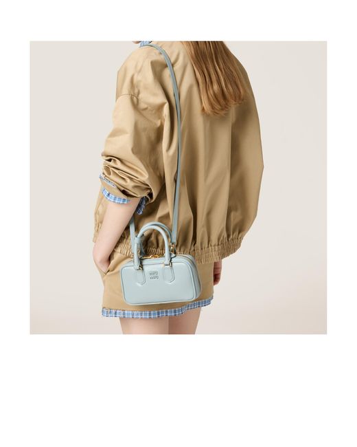 Miu Miu Arcadie Leather Mini-Bag in Gray | Lyst