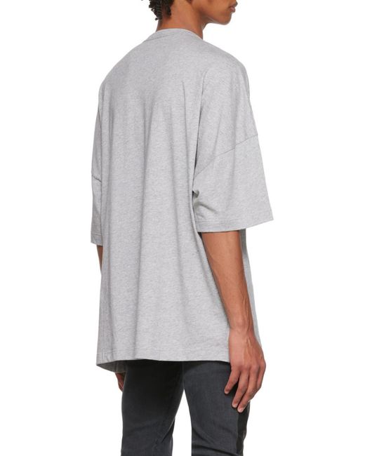 McQueen Gray Logo Short-Sleeved T-Shirt for men