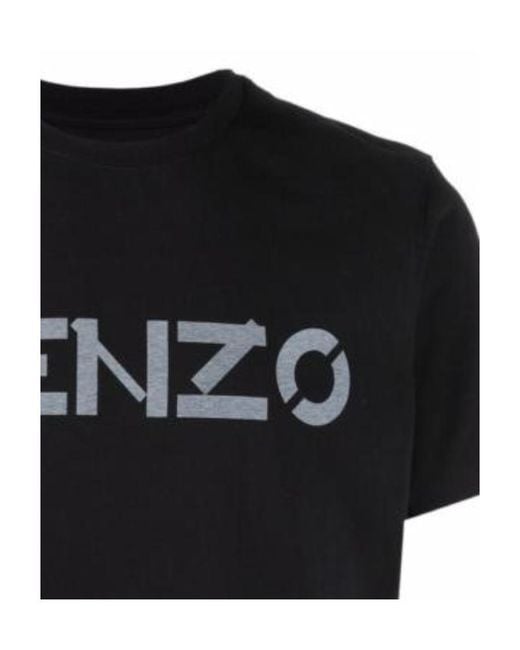 KENZO Black Logo-Print Short-Sleeve T-Shirt for men