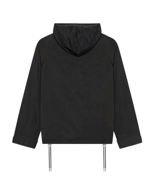 KENZO Black Logo Printed Drawstring Hoodie for men